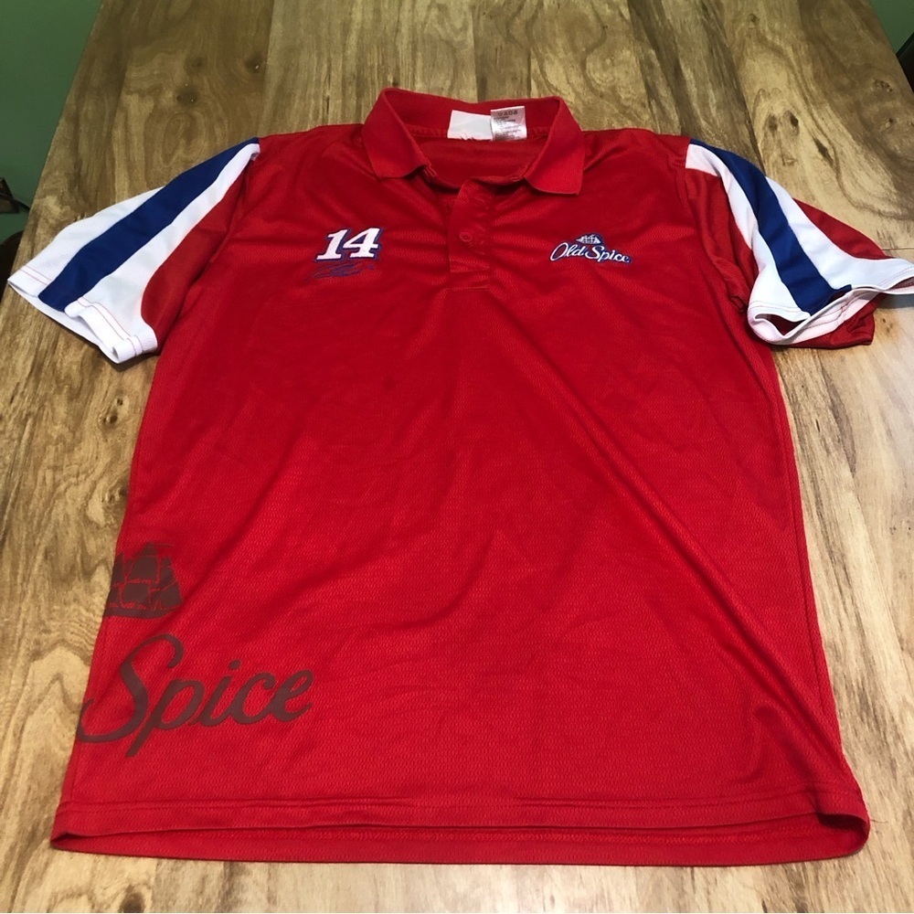 5/$25 NASCAR Tony Stewart #14 Old Spice Embroidered Polo Shirt Winners Circle